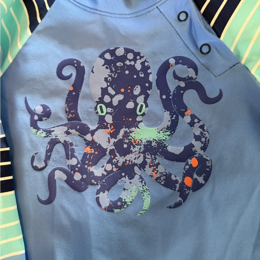 COOLIBAR YOUTH BEACH ONE-PIECE SWIMSUIT - octopus - blue - size 6-12M / SPF 50